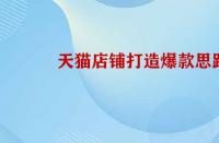 天貓店鋪打造爆款的思路是怎樣的？