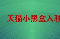 天貓小黑盒怎樣升級與入駐？