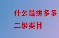 什么是拼多多二級(jí)類目？