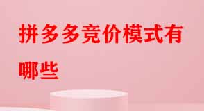 拼多多競(jìng)價(jià)模式有哪些 拼多多競(jìng)價(jià)模式有哪些