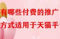有哪些付費的推廣方式適用于天貓平臺？