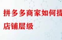 拼多多商家如何提升店鋪層級？