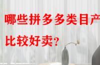 哪些拼多多類目產品比較好賣？