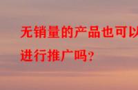 無銷量的產品也可以進行推廣嗎？