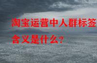 淘寶運營中人群標簽的含義是什么？