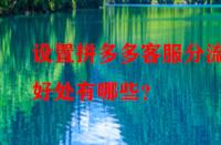 設置拼多多客服分流的好處有哪些？