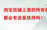淘寶店鋪上架的所有新品都會有流量扶持嗎？