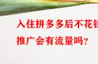 入住拼多多后不花錢推廣會有流量嗎？